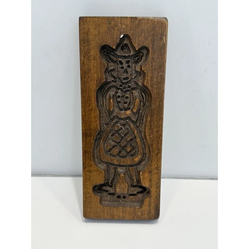 Antique German Dutch Carved Wood Springerle Cookie Mold Vintage Kitchen 3